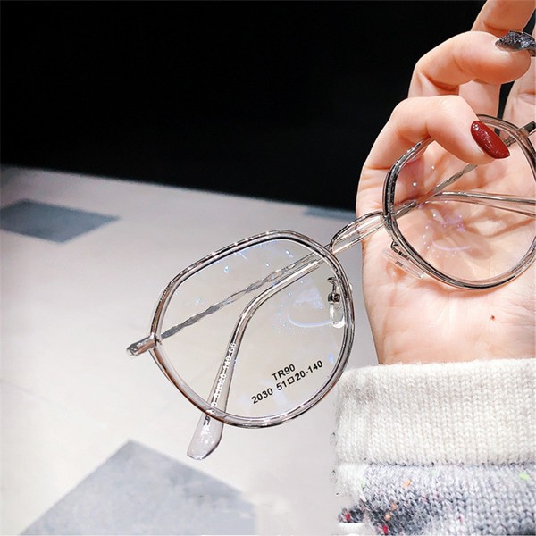 Women Men Fashion Round Myopia Glasses Anti-blue Light Oversized Eyeglasses Frames Students Metal Clear Glasses -1.0 -1.5 -2.0 -2.5 -3.0 To -6.0
