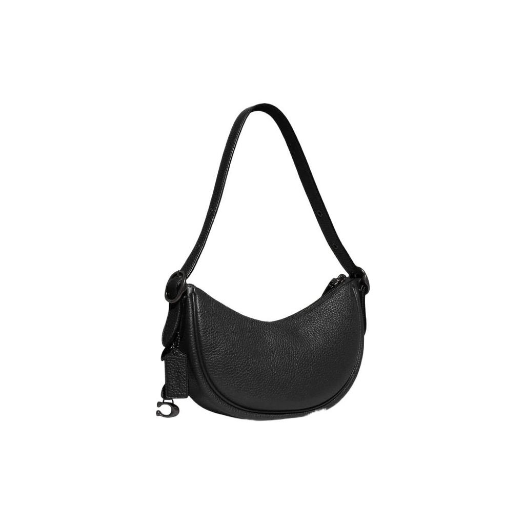 New COACH Luna Soft Pebbled Leather Shoulder Bag, Handbag, Shoulder Bag Women's Black CC439-V5BLK