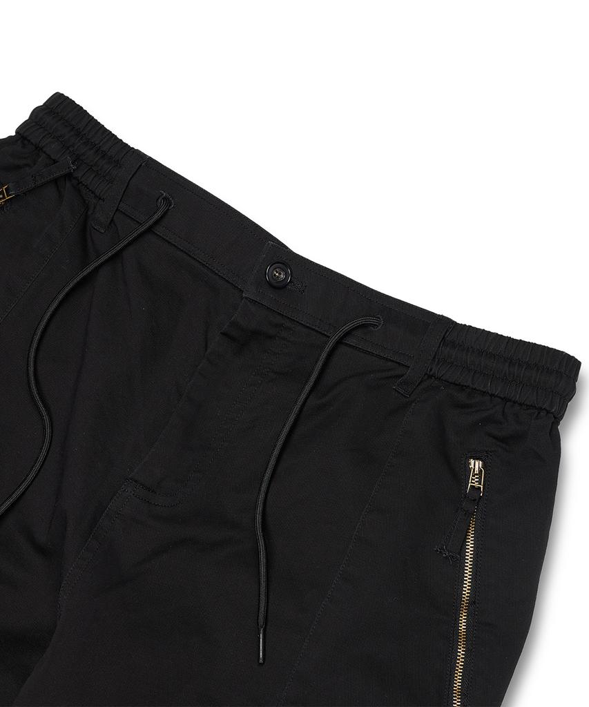 MUDSALT 8P Elastic Waist Wide Cargo Pants Black