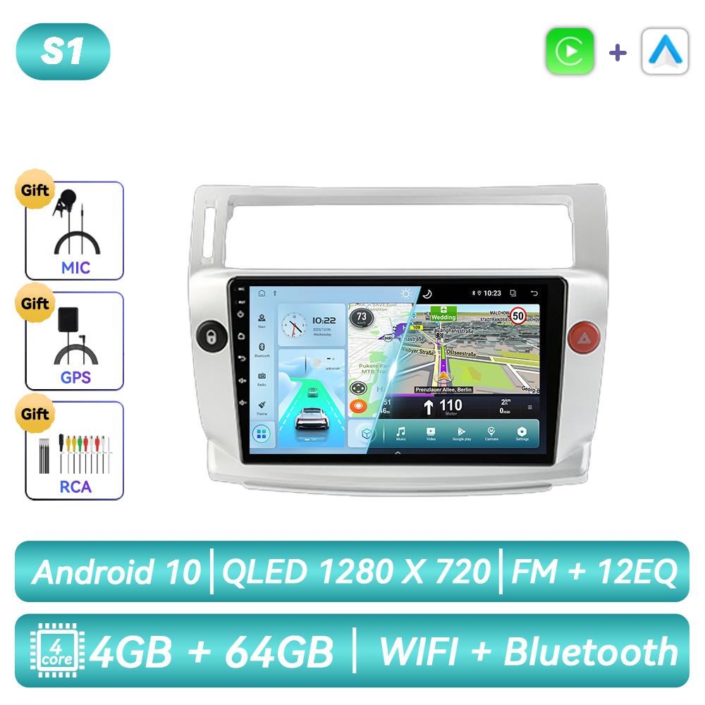 For CITROEN C4 C-Triomphe C-Quatre 2004 - 2011 Android Car Radio Multimedia Video Player Navigation GPS Carplay Touch Screen Auto Stereo