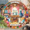Oil Painting Style Sewing Workshop Creative "Welcome To My Sewing Room" Round Sign for Door Wall Hanging Decor Ideal Home Hanging Ornament