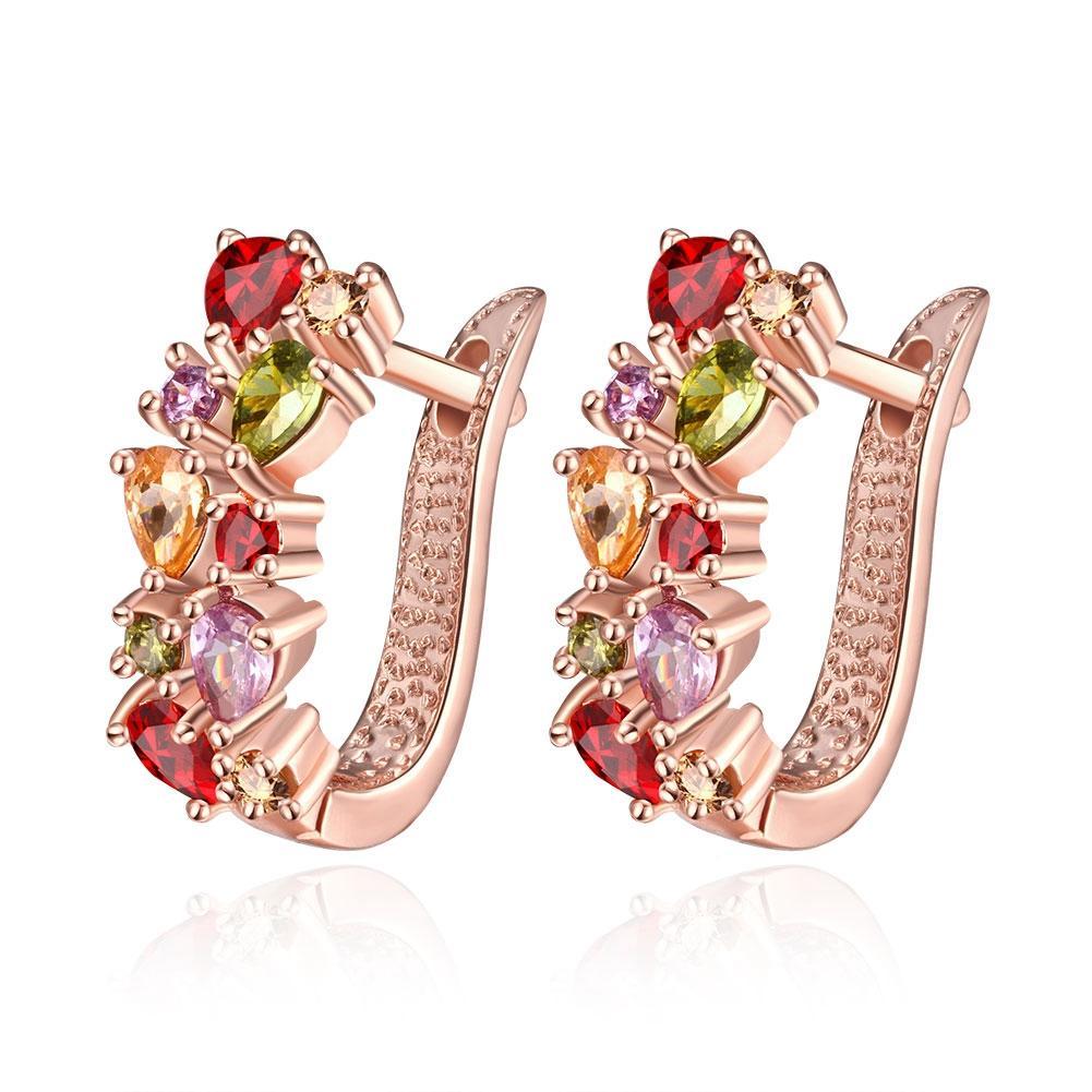 Multicolored Earring Vintage Zirconia Rose Gold Plated Custom Fine Jewelry Earrings 2024