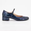 Pumps with Buckle Naplak Low Heels Navy Blue Woman