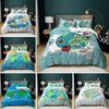 World Map Bedding Set Earth Pattern Bedding Cover Pillowcase Children and Teenagers Bedding Single/Double Size Gift