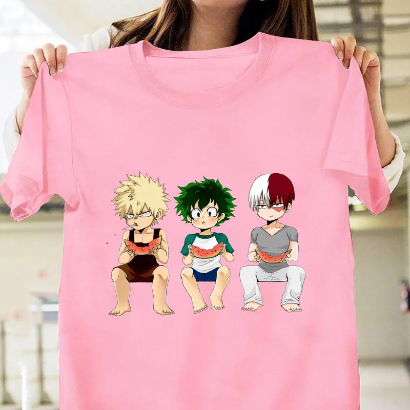 Funny Midoriya Izuku Bakugou Katsuki Todoroki Shoto T-shirt Men's Women's Anime Harajuku Hip Hop Shirt Tops