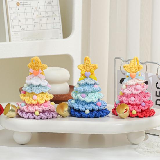 Рождественское украшение на елку многослойное мини-вязаное крючком рождественское дерево подвесное украшение