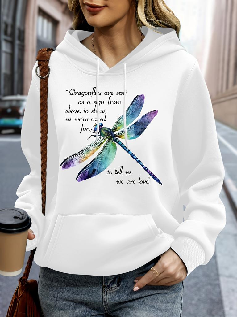 Unisex 2026 Dragonfly We Are Love Quote Printing Hoodies Womens Pocket Casual Pullovers Fleece Multicolor Hoody Autumn Loose Sportswear