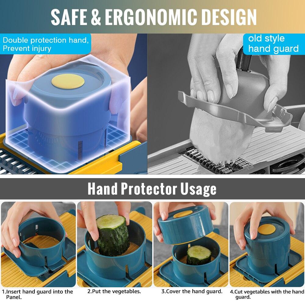 Овощерезка 6 в 1, многофункциональная картофелечистка для фруктов, терка для моркови с корзиной, резак для Zester, кухонные аксессуары, набор инструментов