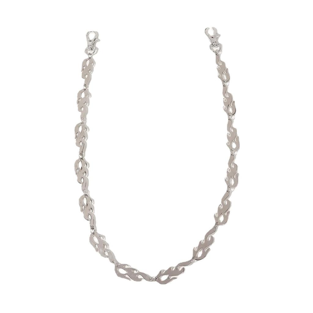 New Silver Metal Ladies Ins Pants Chain Punk Hip Hop Flame Waist Chain
