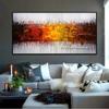 Colorful Abstract Orange Grey Oil Painting Canvas Posters 100% Handmade Wall Art Decorative Picture for Living Room Home Decor