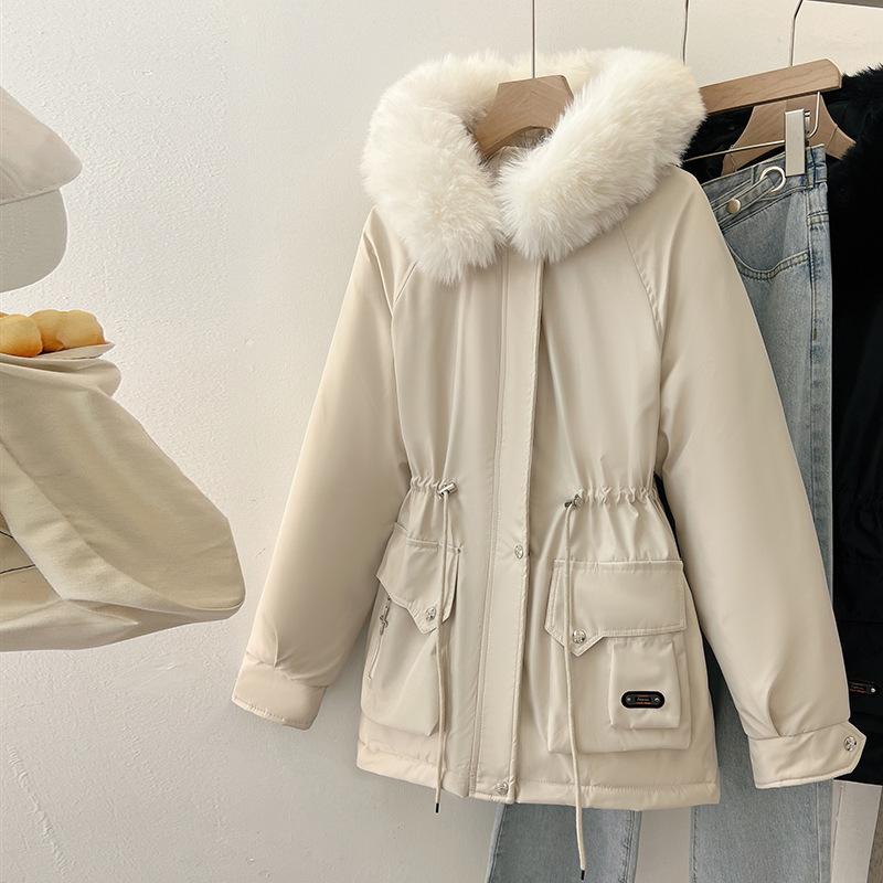 Новый женский короткий худи-свитер, хлопковая куртка с капюшоном для зимы, утолщенная хлопковая куртка