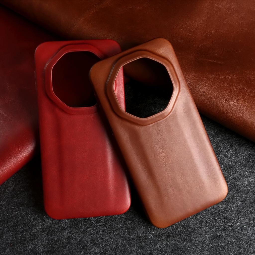 Oil Wax Grain Genuine Leather Case for Huawei Mate 80 RS Ultimate Design 70 RS Business Slim Soft Leather Full Body Shockproof Protective Cover