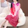 Temperament Short Sleeved Dress New Mom Summer Loose Folded Women's Dress