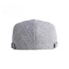 British Retro Faux Linen Flat Cap for Men Women Vintage Adjustable Beret Newsboy Hat Casual Breathable Peaked Forward Cap Korean Style