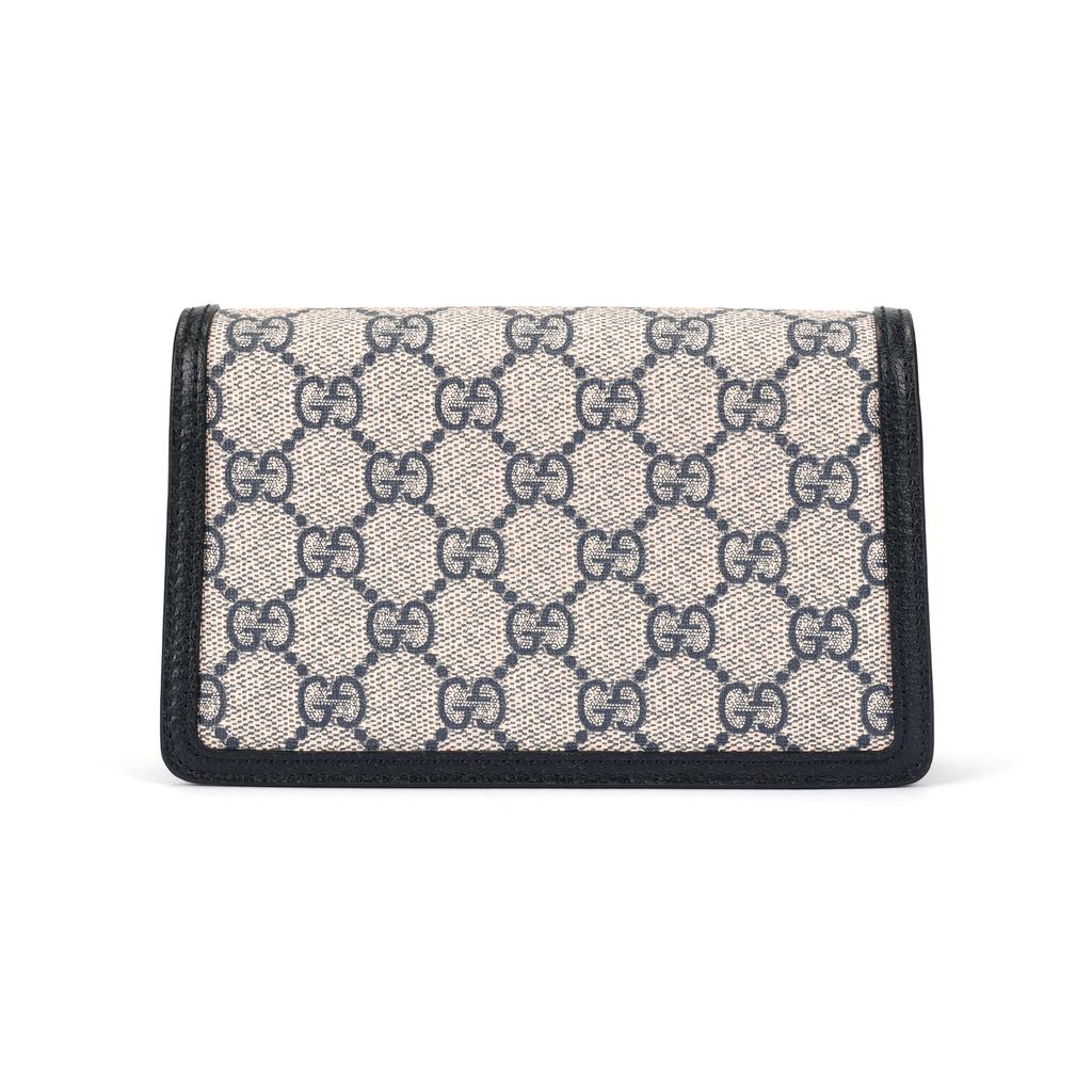 Gucci Dionysus Aged Flower Logo Tiger Head Buckle Chain Leather Messenger Bag Super Mini Female Blue And Beige