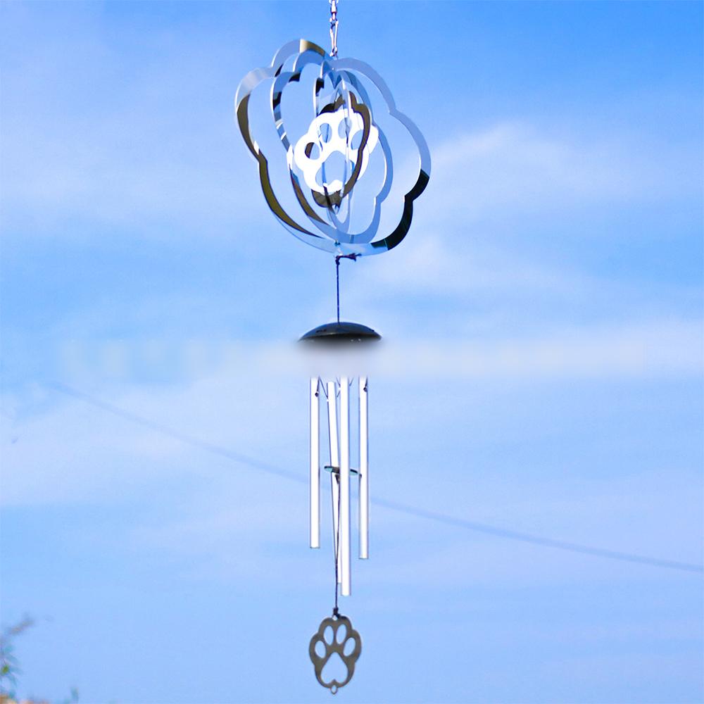 3D Rotating Wind Chimes Creative Metal Mirror Wind Spinner Pendant Garden Decoration Wind Spinner Home Decor Accessories