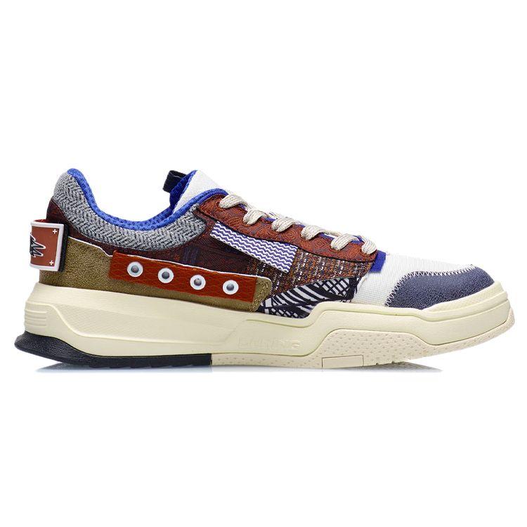 Li Ning Geek Reflective Durable Lightweight Non-Slip Breathable Low-Top Skate Shoes Men Skate Shoes Brown AGCR119-4