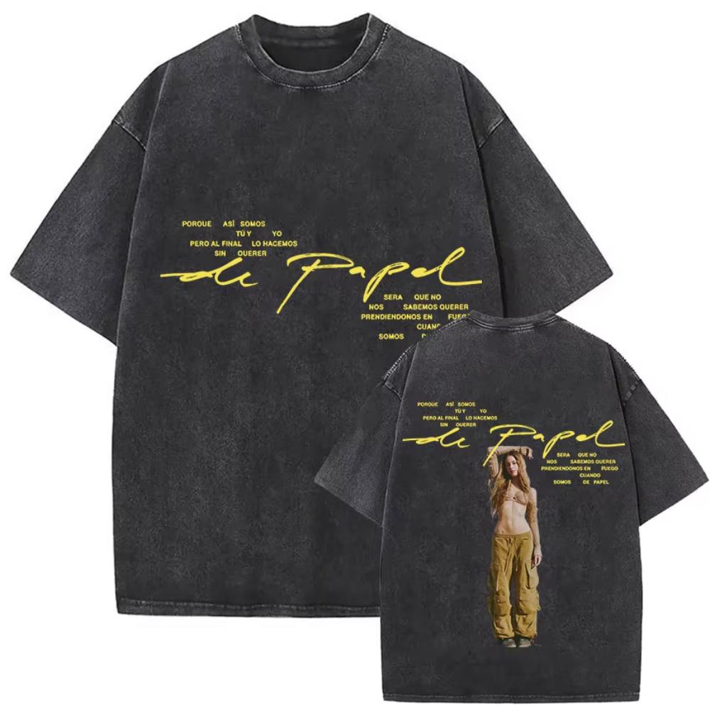 Retro Washed Tini Stoessel Futtura Album  Graphic T Shirts Men Women Hip Hop Gothic Fashion Short Sleeve Tshirts Streetwear