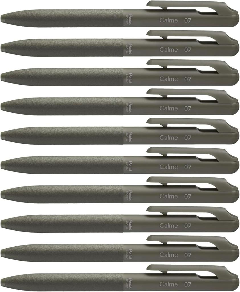 Шариковая ручка Pentel Calme Black 10 Масляная ручка, 0,7 мм, Хаки, Чернила, Ручки, BXA107D-A