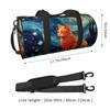 Vincent Van Gogh Blue Starry Night Cat Travel Duffel Bag Unisex Lightweight Yoga Gym Sports Bags Portable Waterproof Luggage Bag