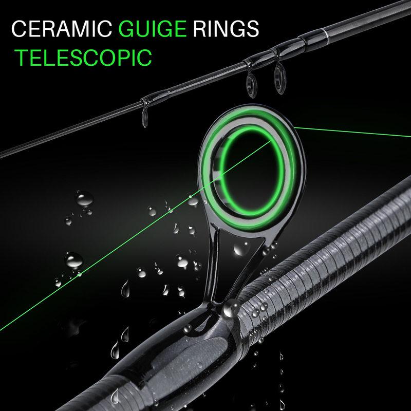 SOUGAYILANG Спиннинговая удочка Портативная 2-секционная телескопическая удочка из углеродного волокна Дорожная удочка