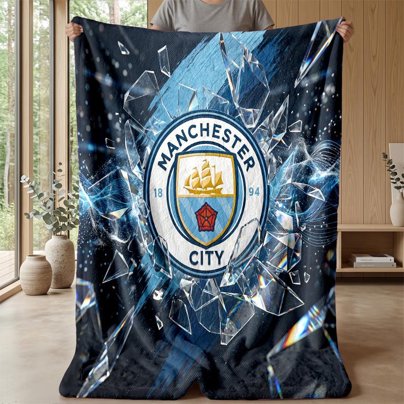 Manchester City Theme blanket Soft Flannel Blanket Plush Throw Blanket Cozy Sofa Bed Blanket for Home Decor