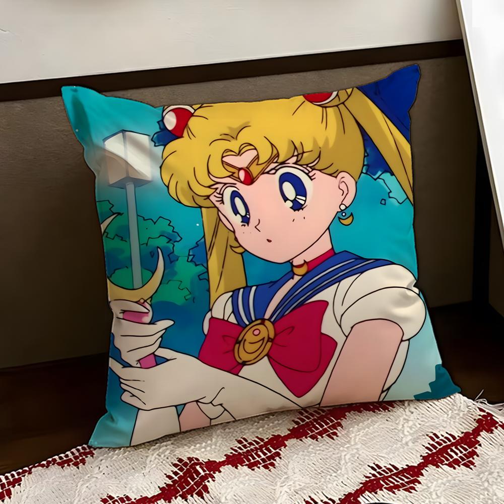 SSailor Anime MMoon Cushion Cover Reversible Soft Durable Pillow Cover Home  Car MultiScene Use for Daily Comfort