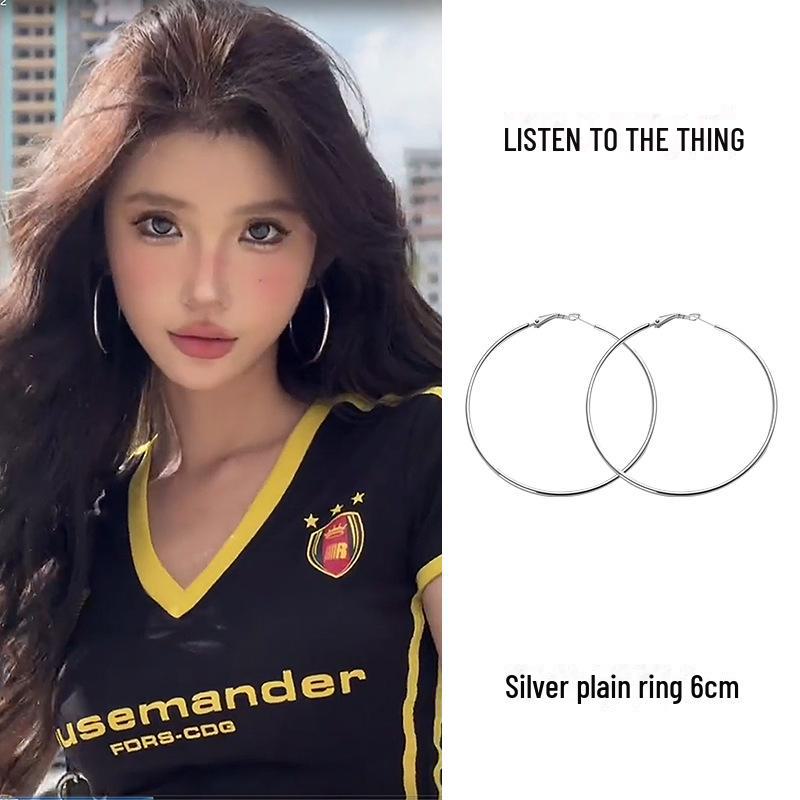 Шикарные серебряные серьги-кольца — крупные, стильные, простые и роскошные женские серьги