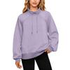 Women's Stand Collar Sweatshirt Oversized Turtleneck Drawstring Pullover Long Sleeve Top