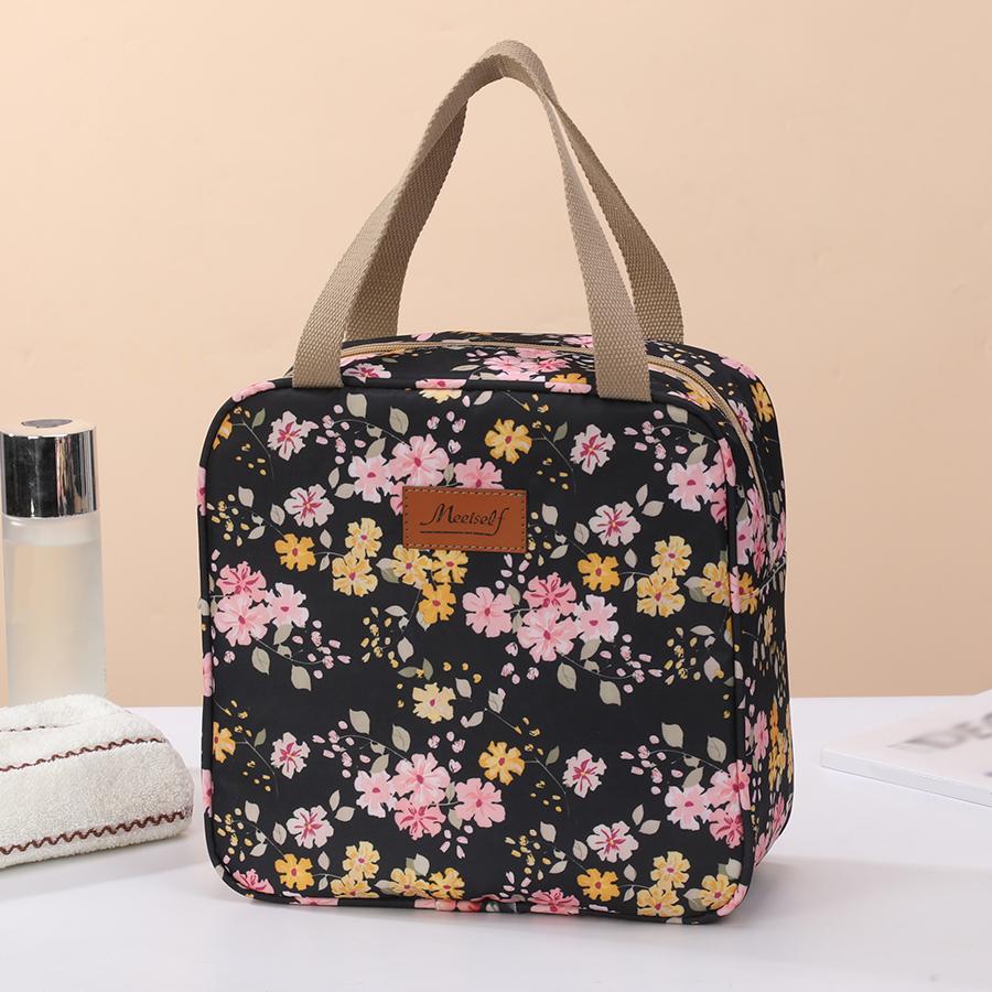 Модная большая вместимость алюминиевая фольга утолщенная ручная сумка для ланча ежедневная переноска сохранение тепла фиксация свежести ланч-бокс сумка для ланча