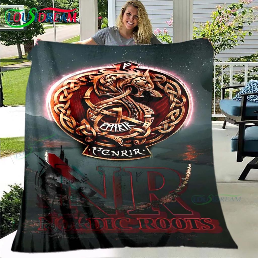 Nordic Viking Mythology Soft Blanket Sports Living Room Bedroom Sofa Bed Blanket Birthday Gift Travel Office Lunch Break Blanket