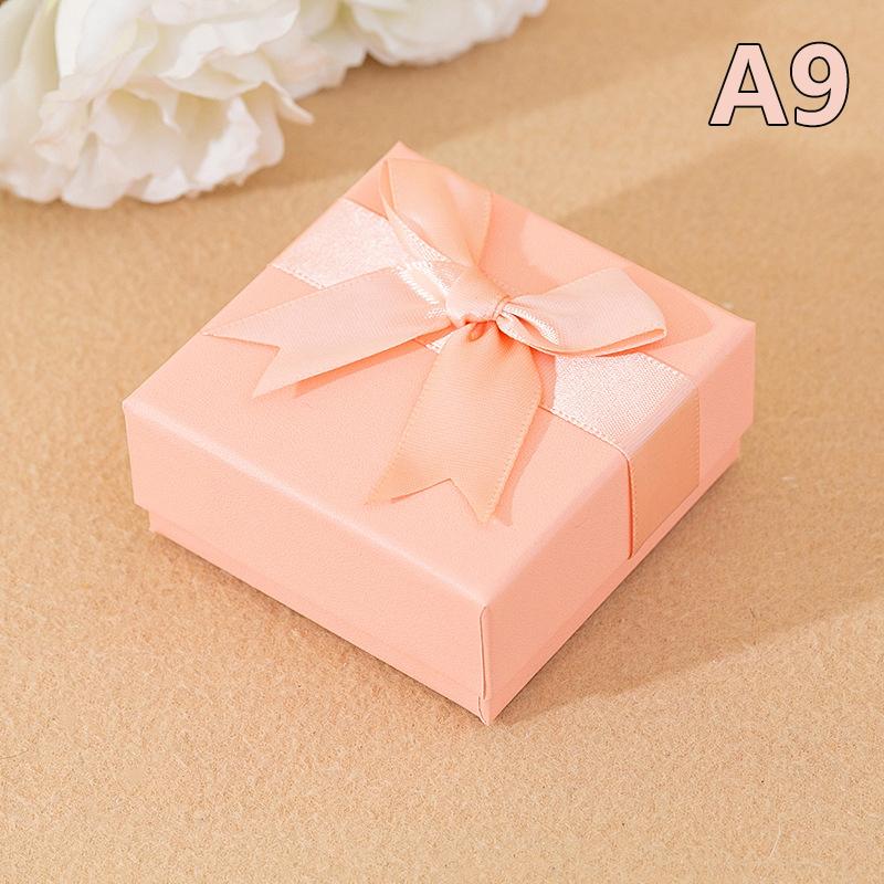 1 шт., несколько цветов, 7*7*3,5 см, бант, подарочная коробка для ювелирных изделий, ожерелья, серег, браслета, кольца, брелока, броши, упаковка для хранения