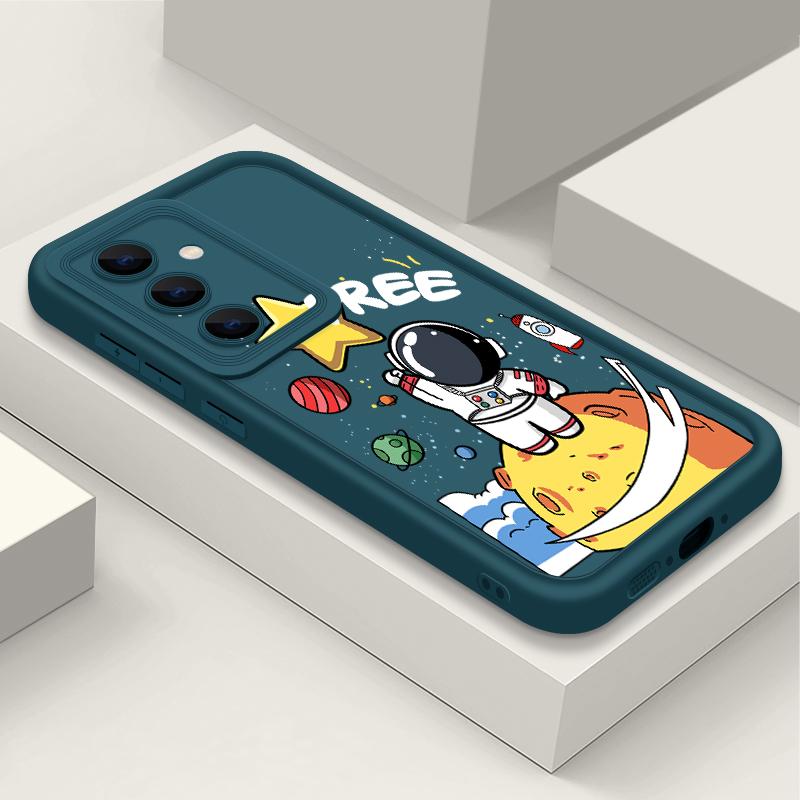 Милый чехол с рисунком астронавта для Samsung Galaxy A57 A37 A56 A26 A17 A16 A36 A55 A15 A14 A54 A35 Ударопрочный мягкий TPU чехол для телефона
