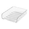 2Pcs Layered Stackable Desk Organizer Paper Tray Transparent Design Multi-Functional Storage Container Desk Accessories
