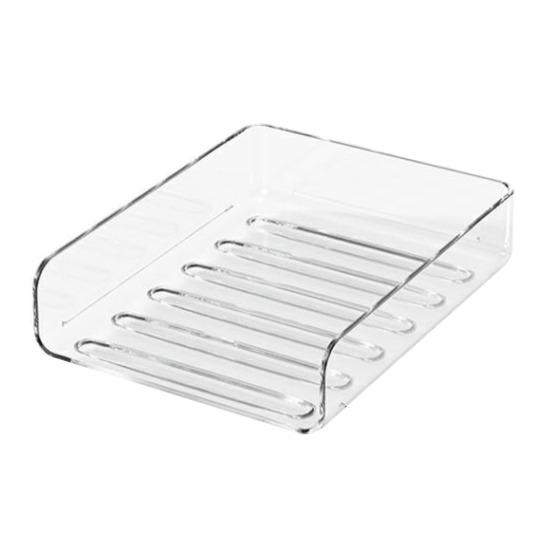2Pcs Layered Stackable Desk Organizer Paper Tray Transparent Design Multi-Functional Storage Container Desk Accessories