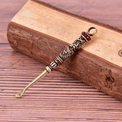 Средство для чистки ушей, латунь, средство для удаления голых женщин, крошечная ложка, брелки, винтажные латуни