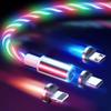 Магнитный светящийся светодиодный кабель USB C Micro USB для Samsung Type C Зарядный провод 1M Магнитное зарядное устройство Type C Кабели Шнур