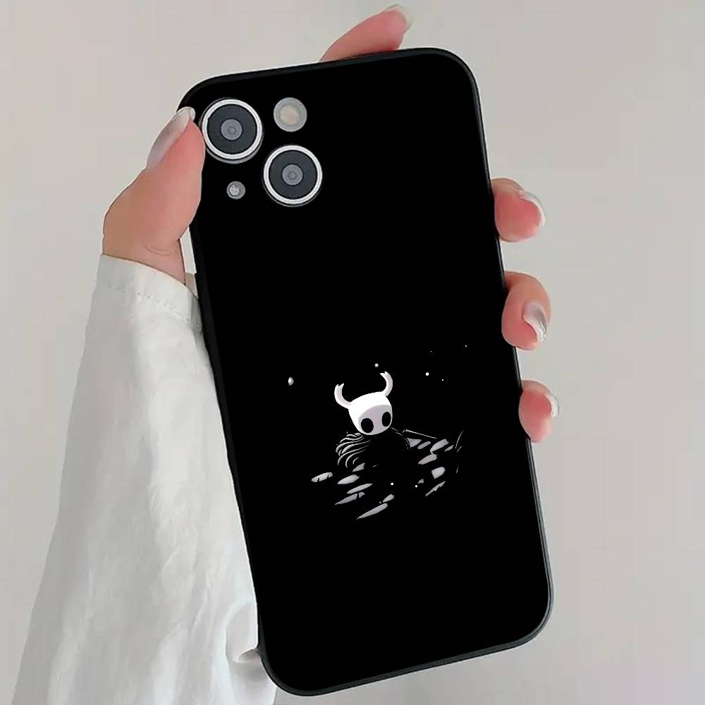 Anime Game Cool H-Hollow Knigth Phone Case Cool Black Silicone Soft For IPhone 16 15 14 13 12 11 X XR Plus Pro Max Plus
