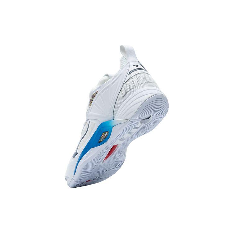 Mizuno Wave Momentum 2 Тканевые Амортизирующие Нескользящие Прочные Дышащие Низкие Тренировочные Кроссовки Унисекс Бело-Синие V1GA211300