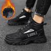 Мужские ботинки зимние новые плюшевые толстые теплые мужские ботильоны высокие мужские ботинки для снега на платформе лаконичные удобные зимние ботинки для отдыха на открытом воздухе