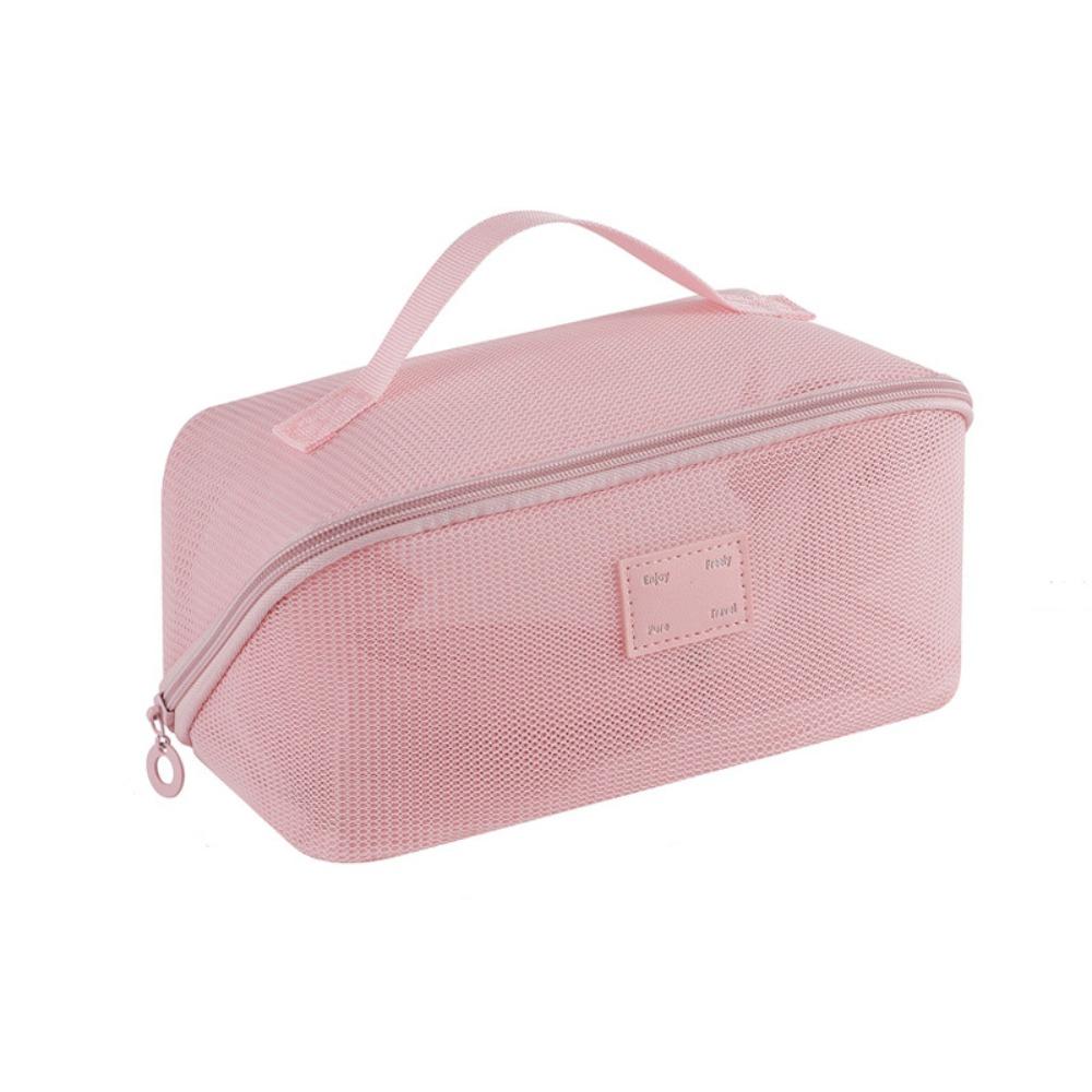 Square Transparent Mesh Cosmetic Bag Lightweight Storage Toiletry Bag  Camping