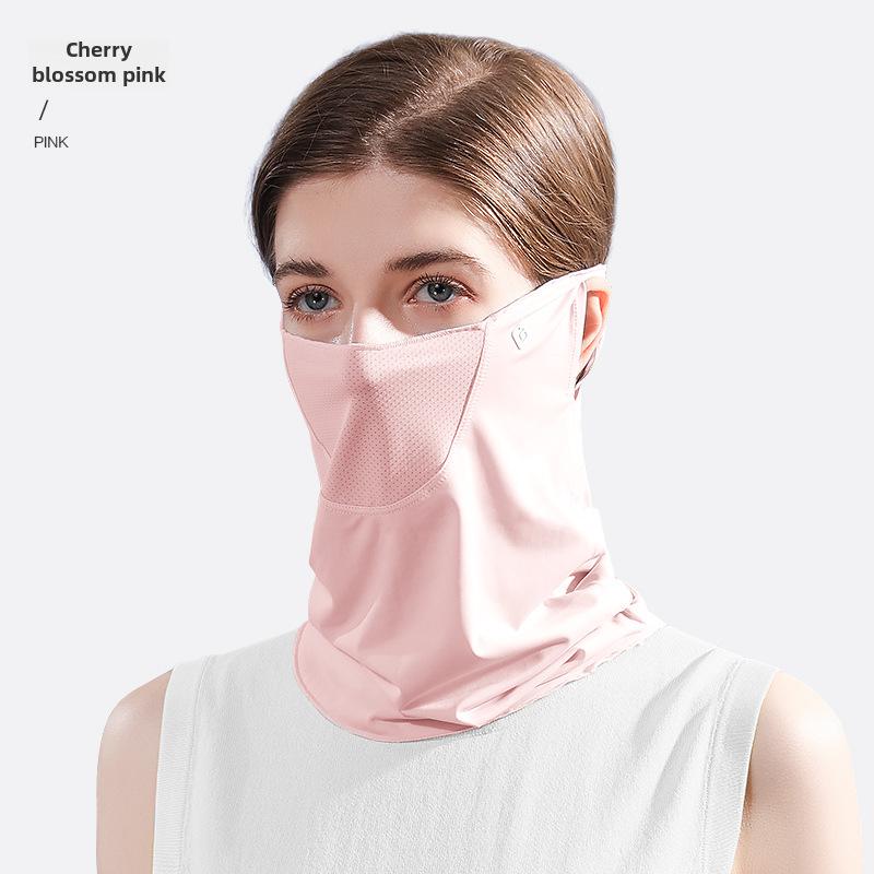Женская летняя велосипедная солнцезащитная маска Ice Silk с ушными петлями и защитой шеи - XTJ27