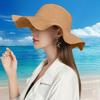 Women Straw Hat Wide Brim Breathable Quick-Drying Sun Hat Solid Color Sun Protection Hat Outdoor Beach Hat