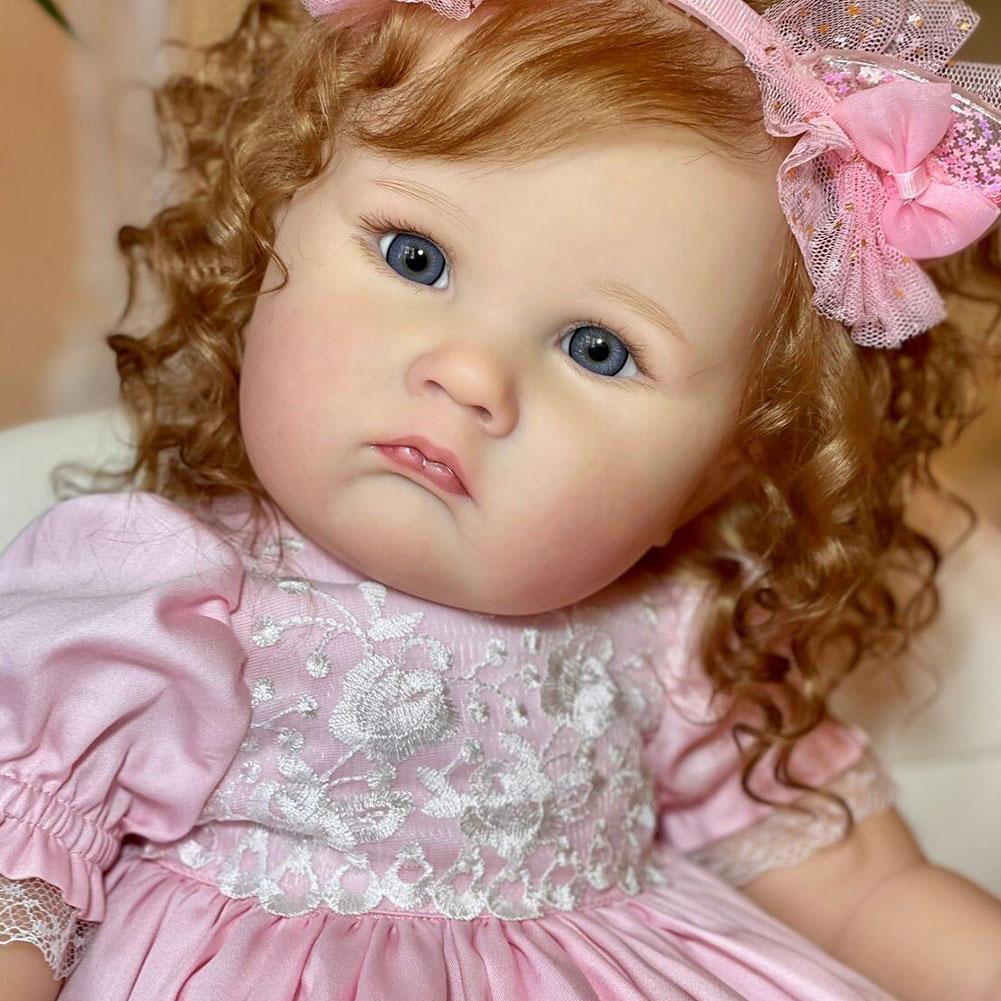 23 Inch Reborn Doll Kit Charlotte Toddler Fresh Color Soft Doll DIY Kits Vinyl Silicone Doll So K2J0