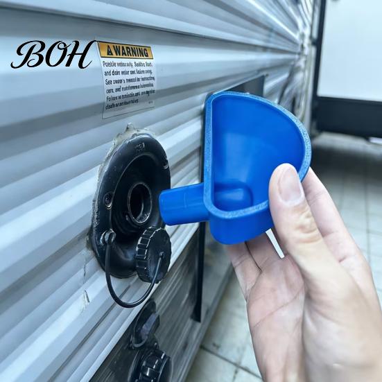 One-piece 3D Printed Funnel RV Fresh Water Tank Filling Funnel, Trailer Inlet No Spill Filler For with Wide Mouth, Compatible Standard Port Burr-free