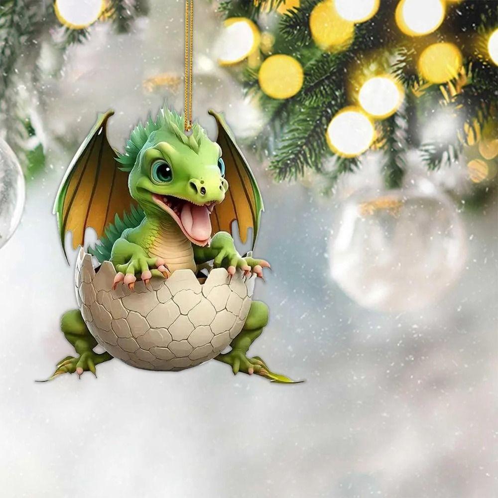 Акриловые Драконы Рождественские Елочные Украшения Новый Год Украшение на Зеркало Заднего Вида Автомобиля Фестиваль