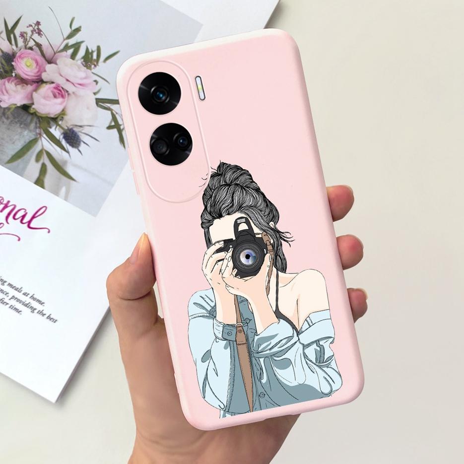 Чехол для Honor 90 Lite Роскошный Мультяшный Девочки Подсолнух Расписной Чехол Мягкий Силиконовый Чехол для Телефона Для Honor 90 Pro Honor90 Lite Чехол