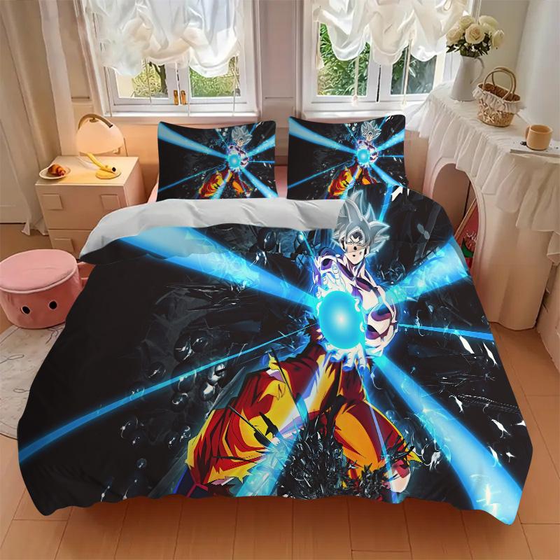 Dragon Ball Z Energy Burst Print 3Pcs Bedding Setduvet Cover With 2 Bedropillowcase Home Birthday Gift