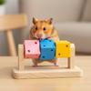 Интерактивная фитнес-игрушка для хомяка со стойкой – Игрушка для поиска еды, снятия стресса и обогащения среды для мелких питомцев