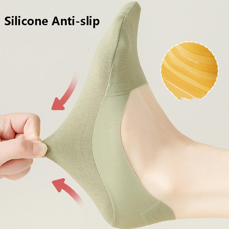 10 цветов, женские носки, летние тонкие носки-лодочки, тапочки, силиконовые противоскользящие хлопковые подошвы, шелковые носки с низким вырезом, невидимые носки